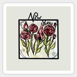 New York Rose Scape Magnet